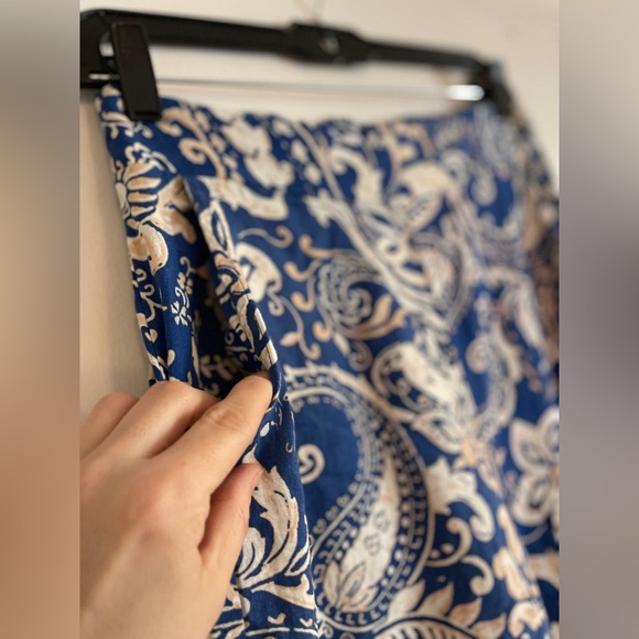 Nicole Miller Blue‎ and Cream Wide Leg Pants - Picture 4 of 8